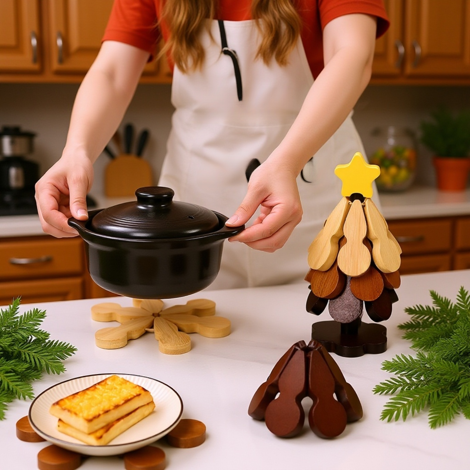 創意的な木の形のテーブルマット