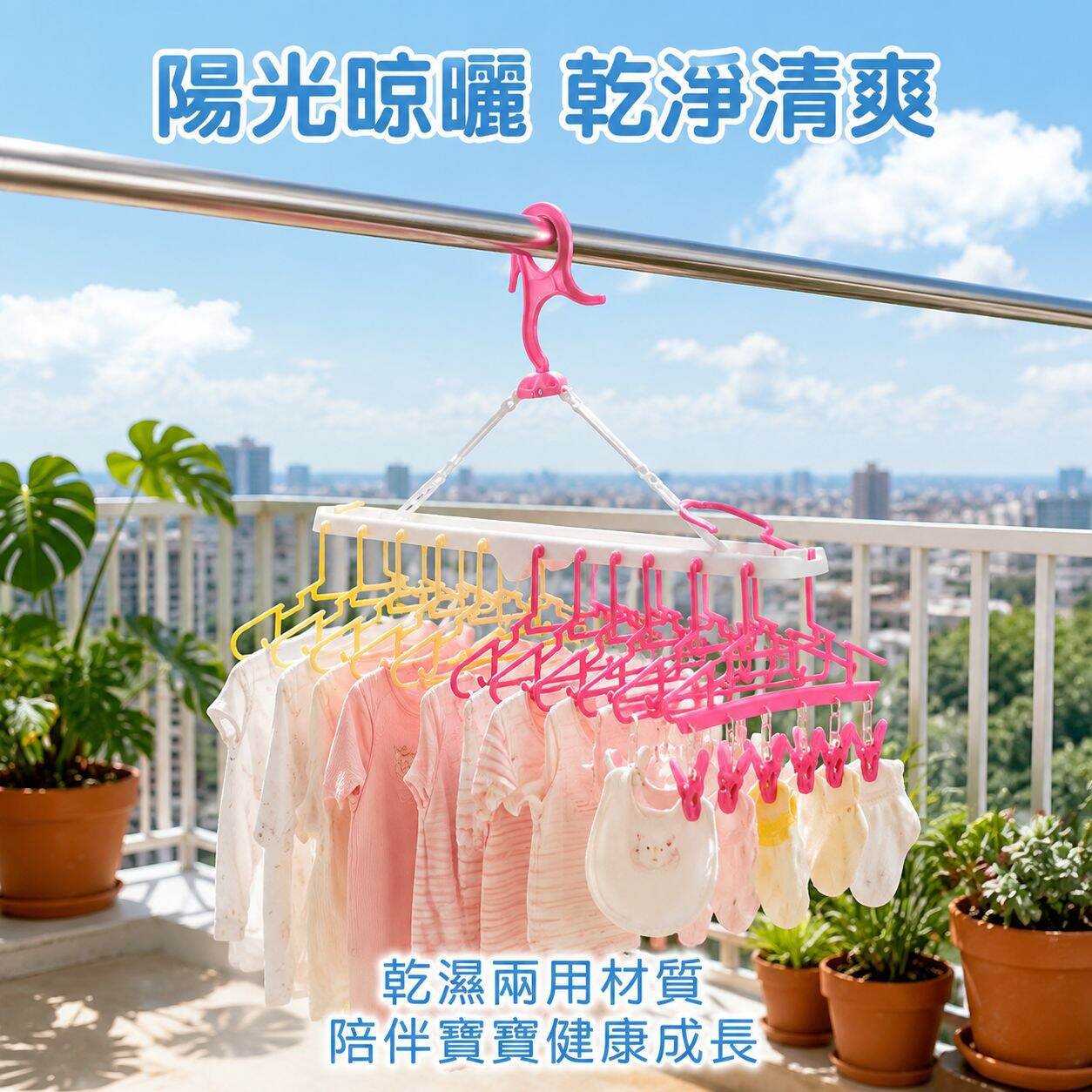 多功能防風防滑晾曬收納衣架
