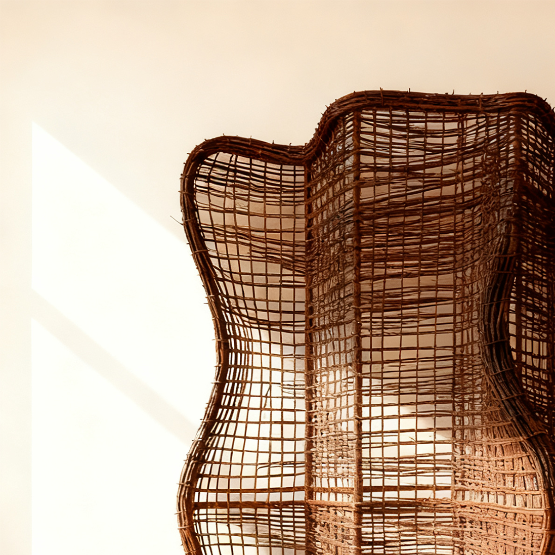 핸드메이드 라탄 인테리어 파티션 전면 이미지