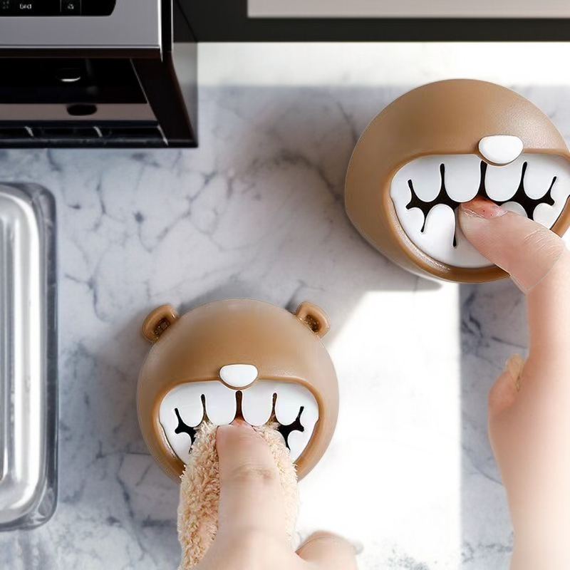 다기능 곰돌이 욕실 수건 걸이 주방 싱크대 수납 선반