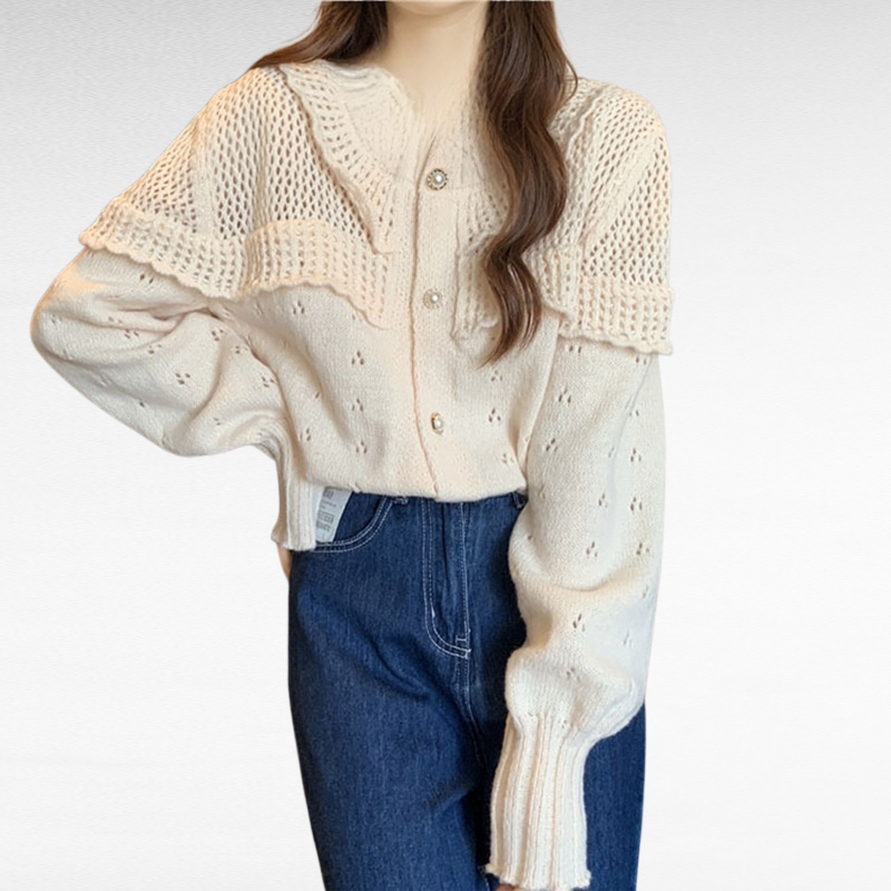 سترة صوفية ناعمة نسائية على الطراز الكوري