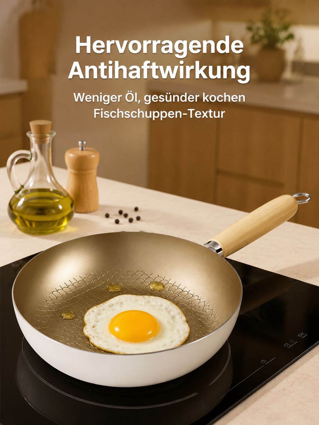 Weiße Keramik-Antihaft-Bratpfanne