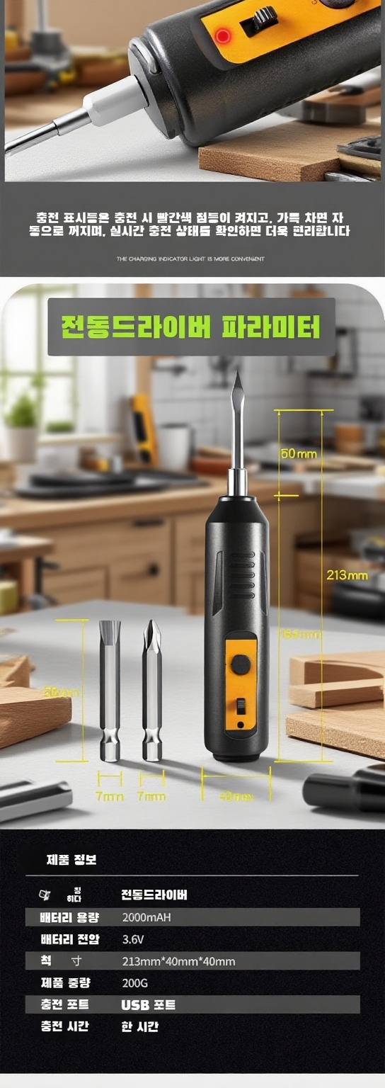 드릴 사용 모습, 손에 쥐어진 상태