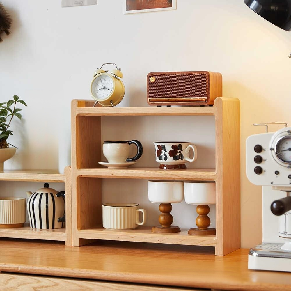 étagère de rangement en bois massif