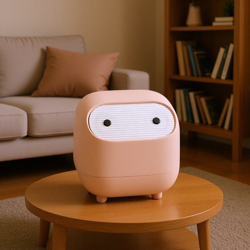  Caja de almacenamiento mini con tapa, papelera push para escritorio de oficina