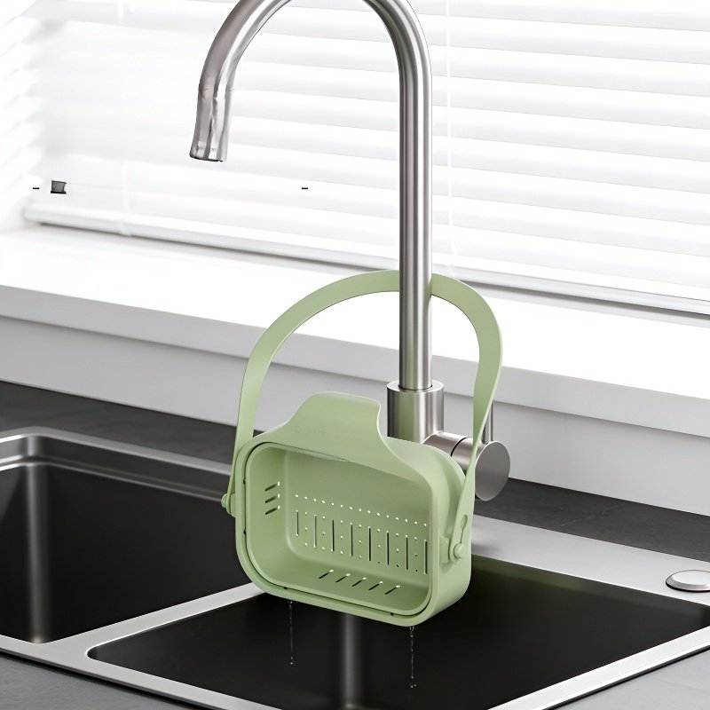 주방 수도꼭지 걸이 접이식 필터 바구니 물빠짐 선반