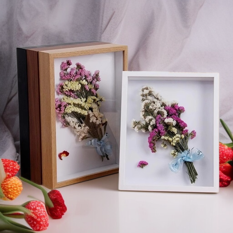 相框擺台立體中空乾燥花diy手工擺飾展示盒
