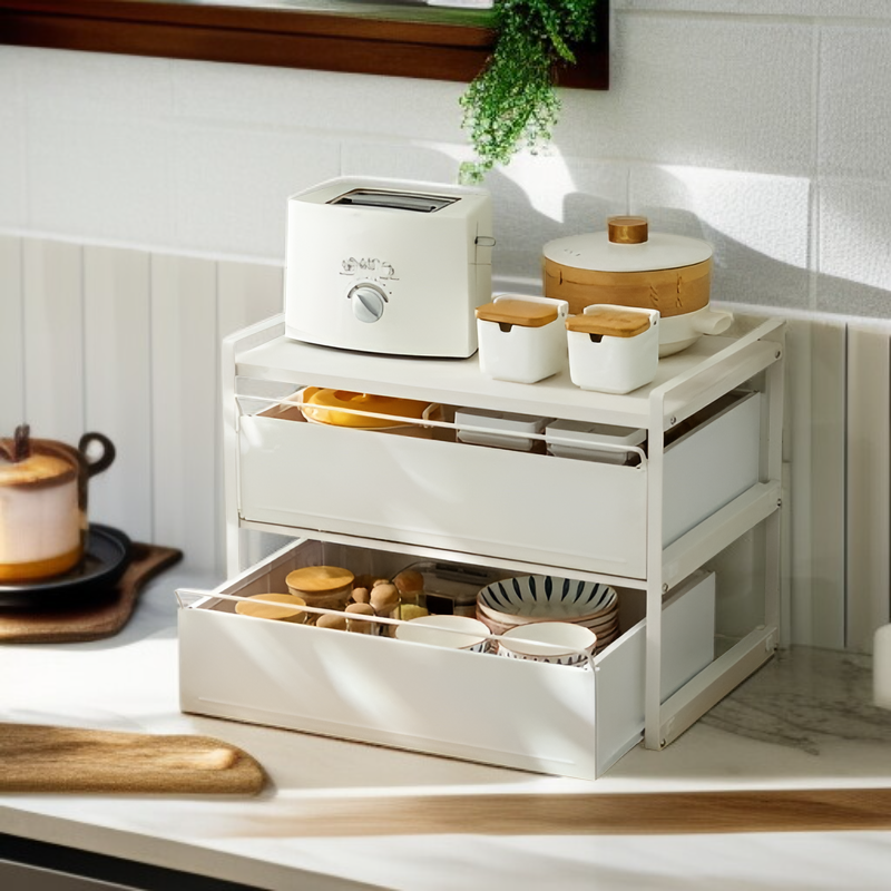화이트 그릇정리함 접시 보관 랙