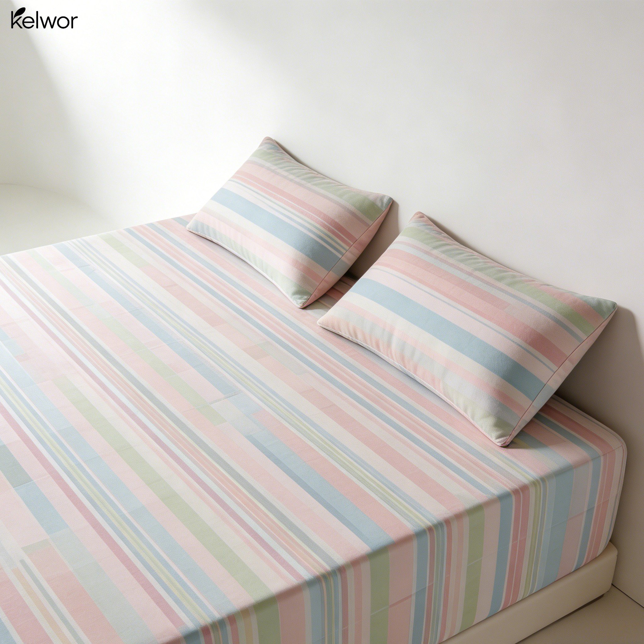 Prześcieradło z gumką z czystej bawełny na łóżku