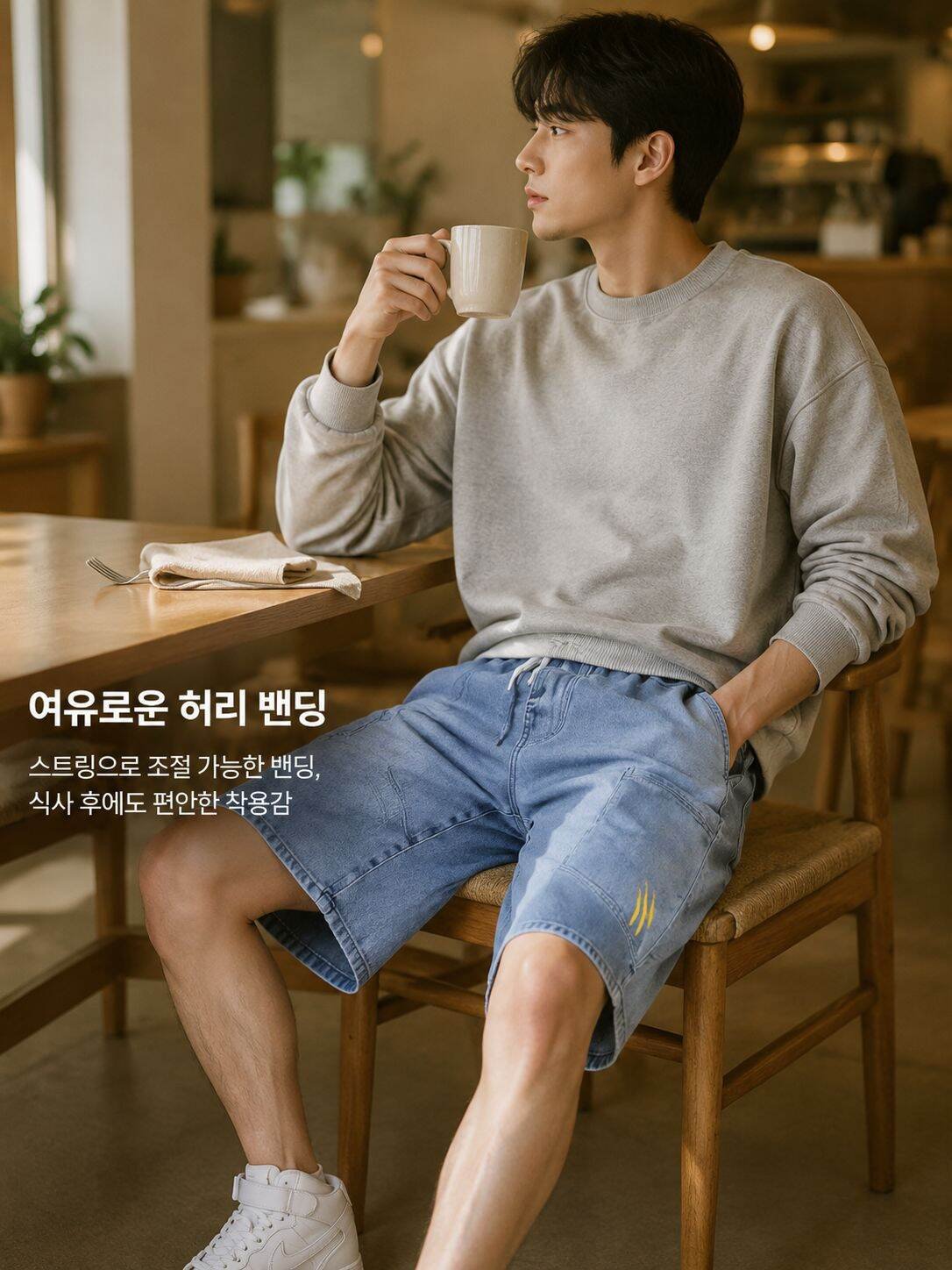 트렌디한 와이드핏 남성 반바지 스타일링
