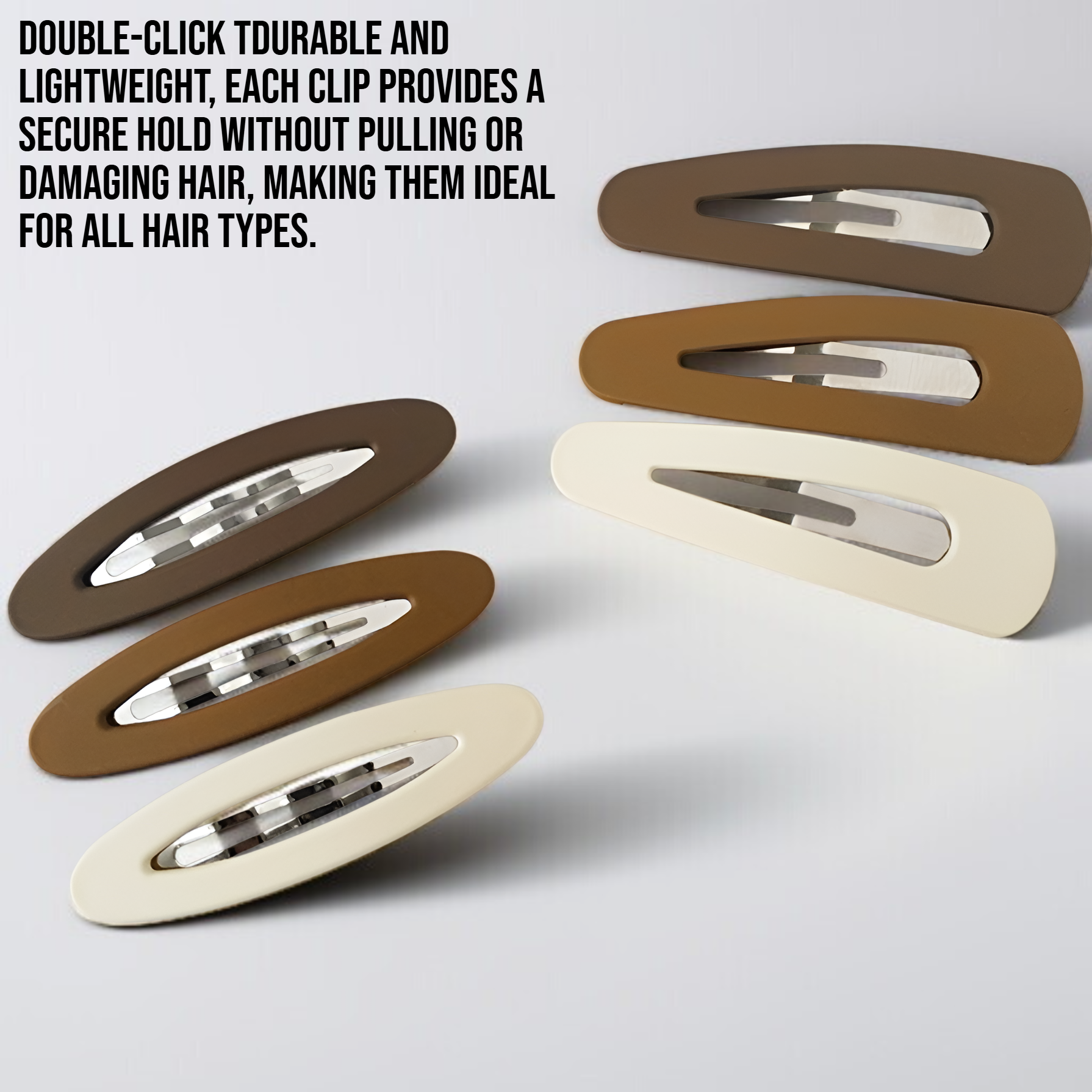 Set of 3 simple frosted hair clips