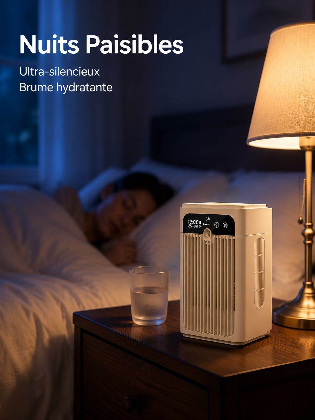 Ventilateur portable silencieux avec brumisateur, rafraîchisseur d'air