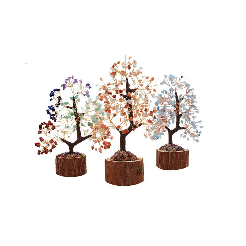 컬러풀 천연 크리스탈 트리