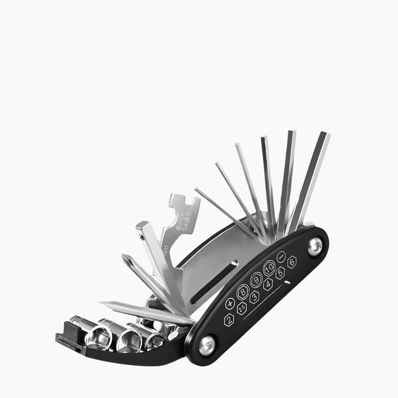 自転車修理ツール 16 in 1 ドライバーセット 多機能折りたたみ式六角レンチ プラムツール