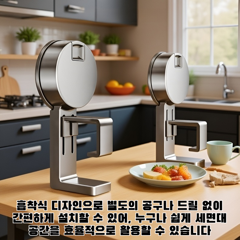 흡착식 세면대 수납 선반