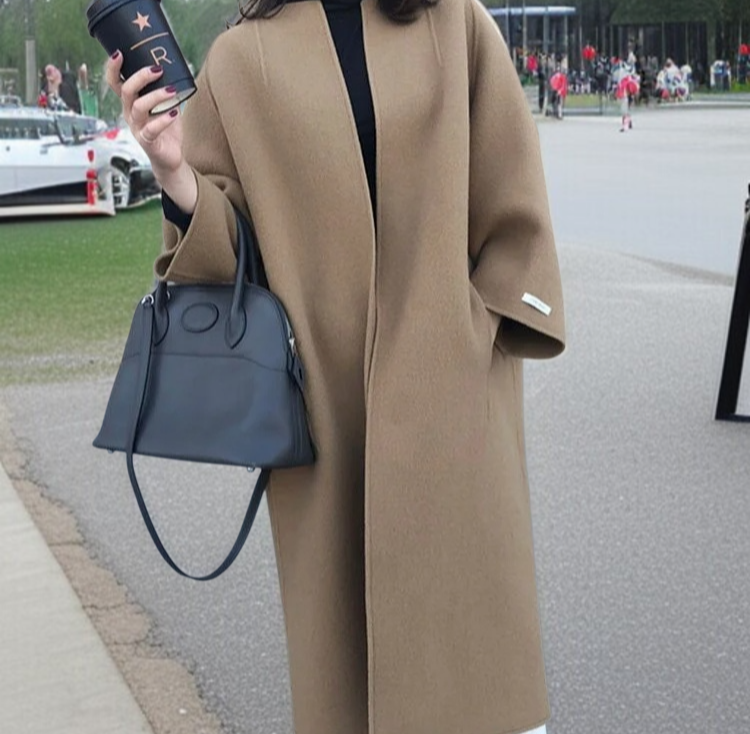 업그레이드 루즈핏 기질 통근 코트 일자 솔리드 코트 심플 기질 통근 코트