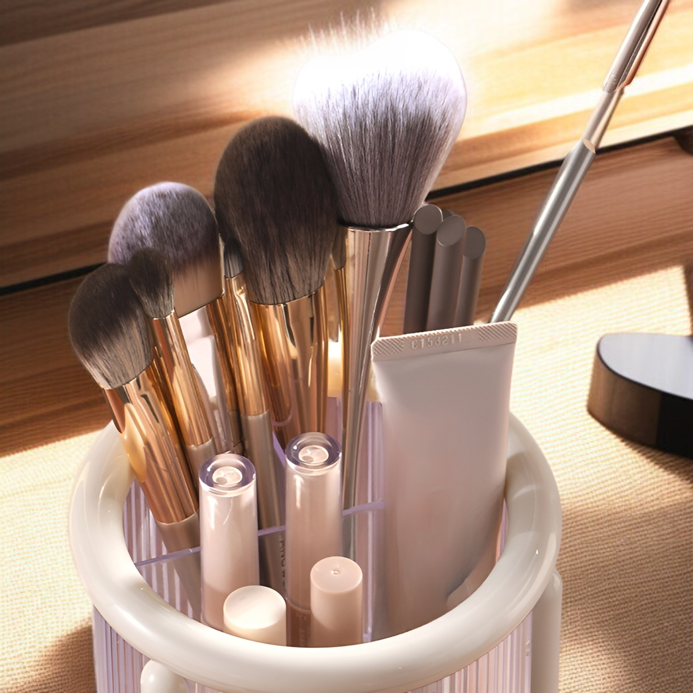 Kozmetikum tárolódoboz sminkecsethez, szemöldökceruzához, rúzshoz