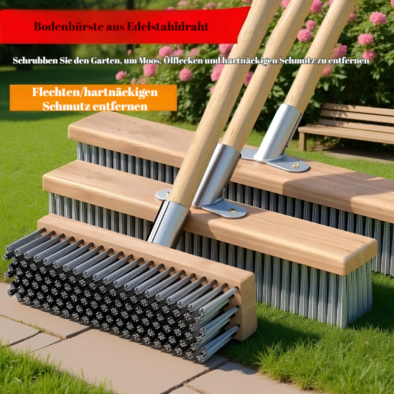 Edelstahl-Bodenbürste mit großem Drahtbürstenkopf