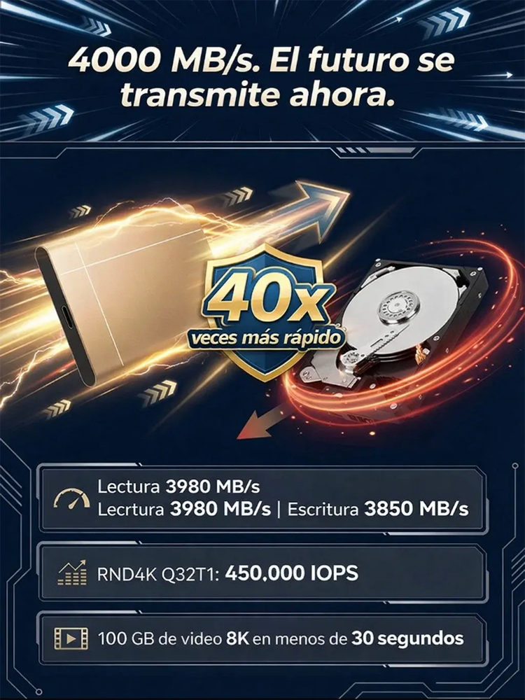 SSD portátil de alta velocidad universal para teléfono y computadora