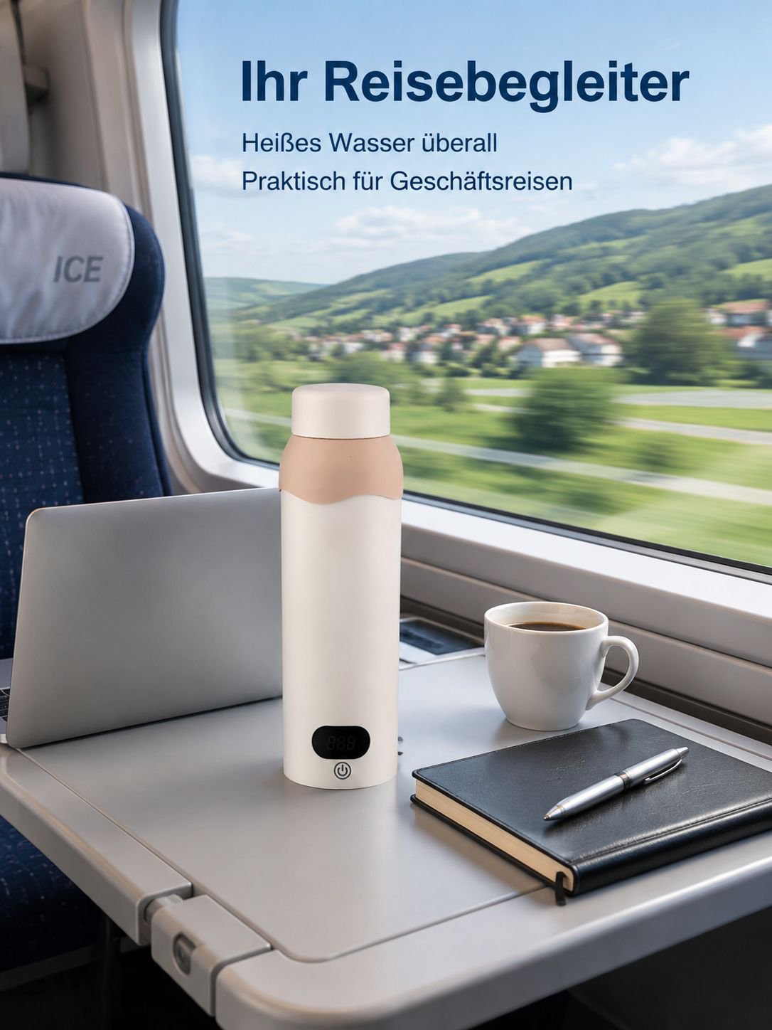 Innovativer tragbarer Wasserkocher mit digitaler Anzeige