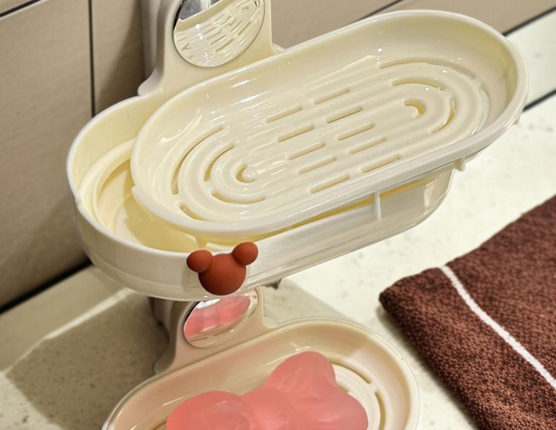 奶油風肥皂盒耐用材質特寫