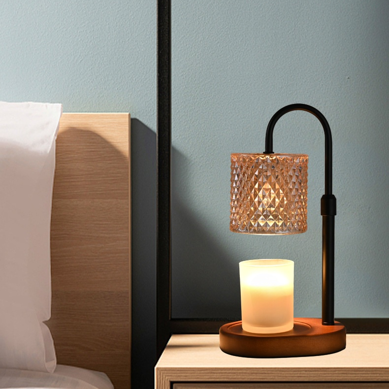 Holz Aromatherapie Wachs Schmelzlampe Zeitgesteuertes Dimmen Nachtlicht Schlafzimmer Nachttisch Orna