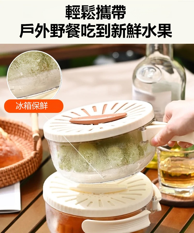 【不濕手洗水果】可折疊手把瀝水籃