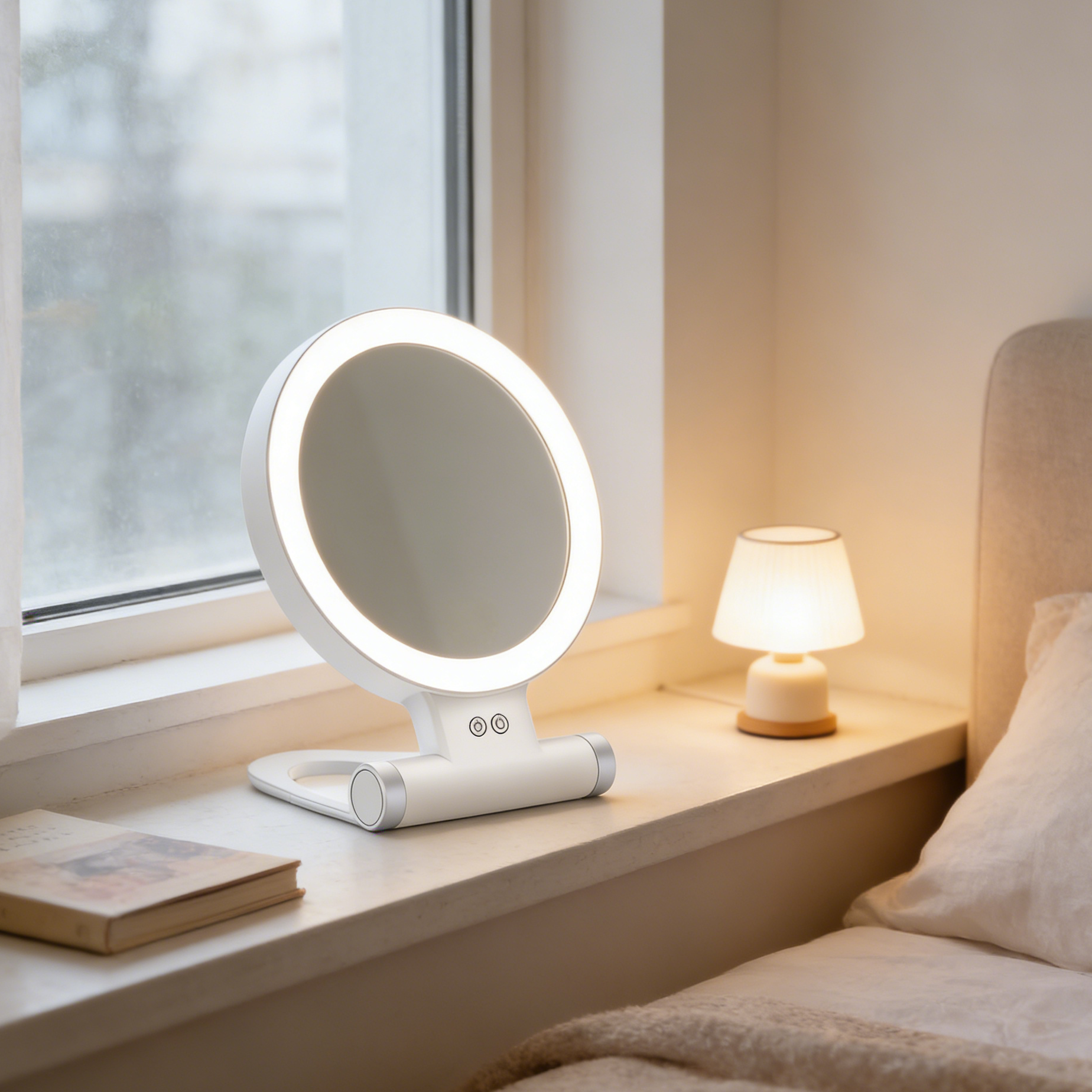 Makeup mirror with LED fill light for flawless makeup