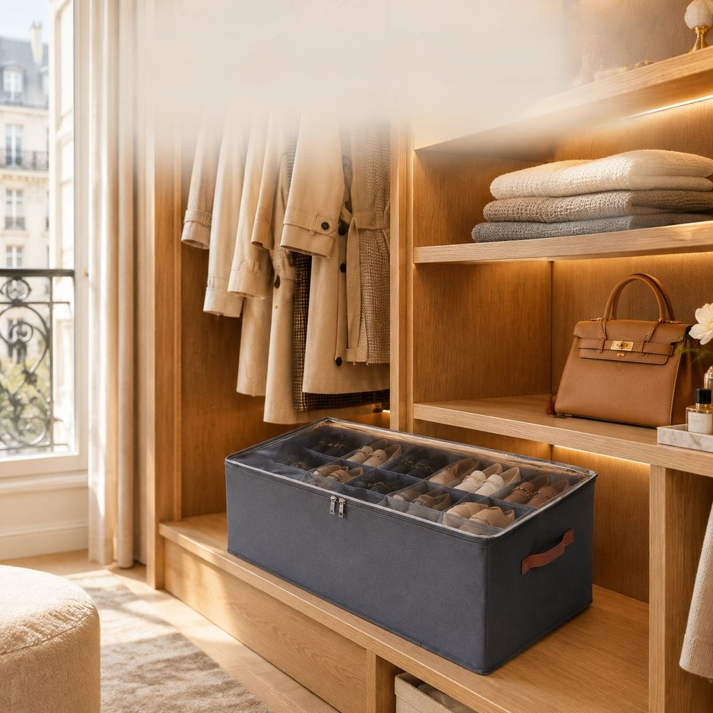 Opvouwbare opbergbox voor schoenen met transparant deksel