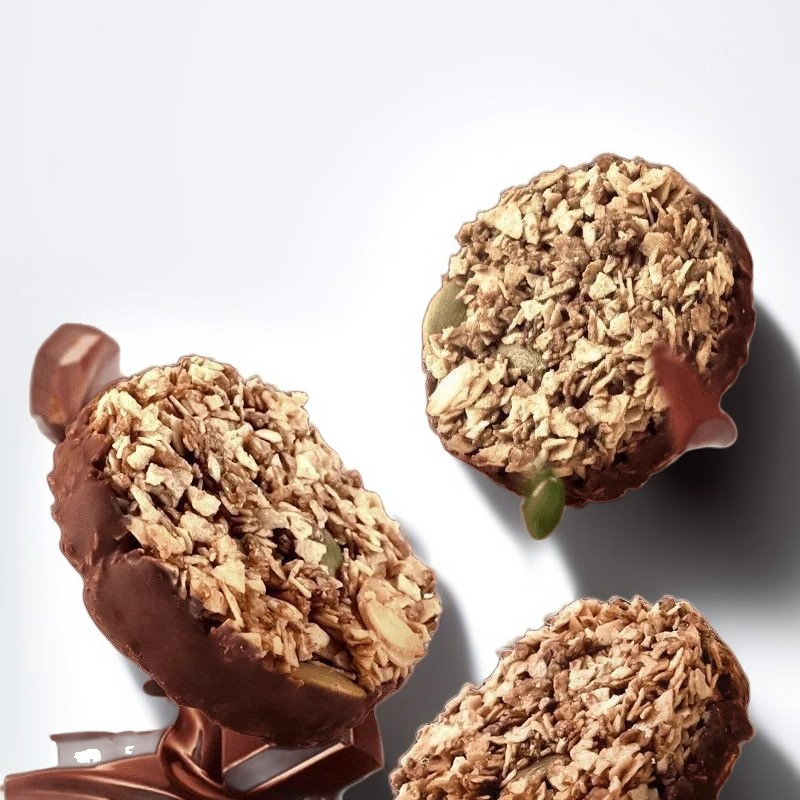 Roher Schokoladen-Nuss-Hafer-Crunch