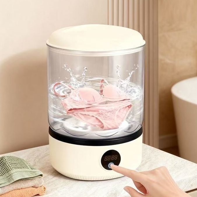 Portable handfree automatic rechargeable mini washing machine