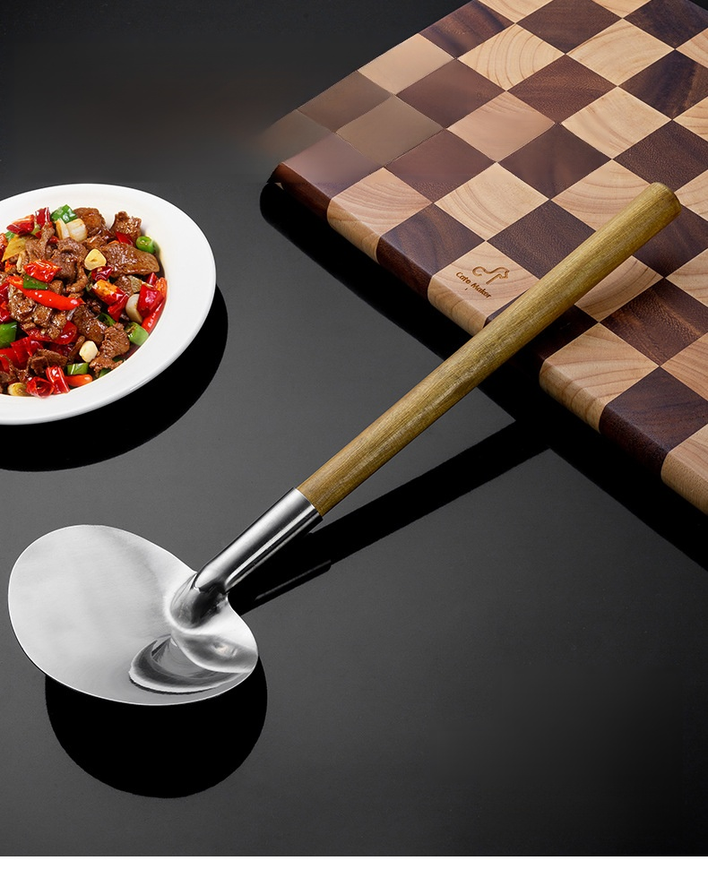 내구성 좋은 나무 손잡이 프리미엄 볶음 주걱