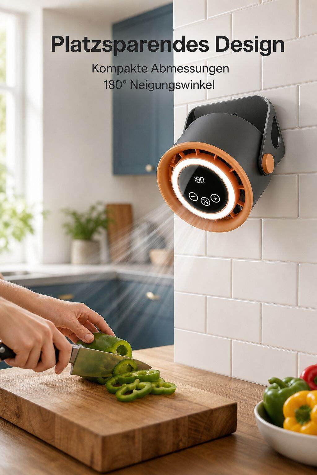 Energiesparender Tischventilator mit LED-Beleuchtung