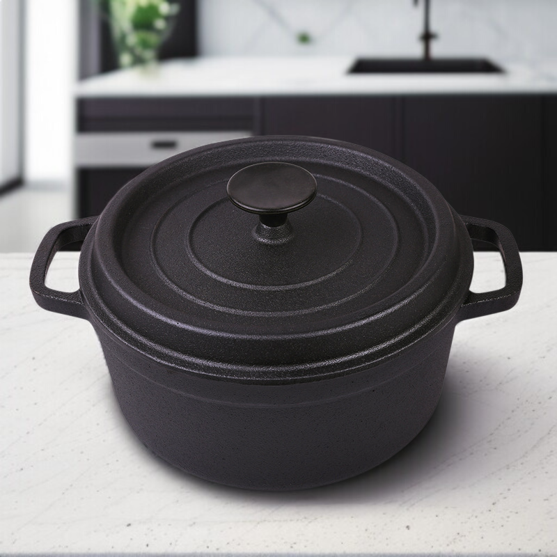 昔ながらの両耳鉄鍋 鋳物シチュー鍋 コーティングされていないノンスティック鍋 煮物鍋 スープ鍋 鉄鍋