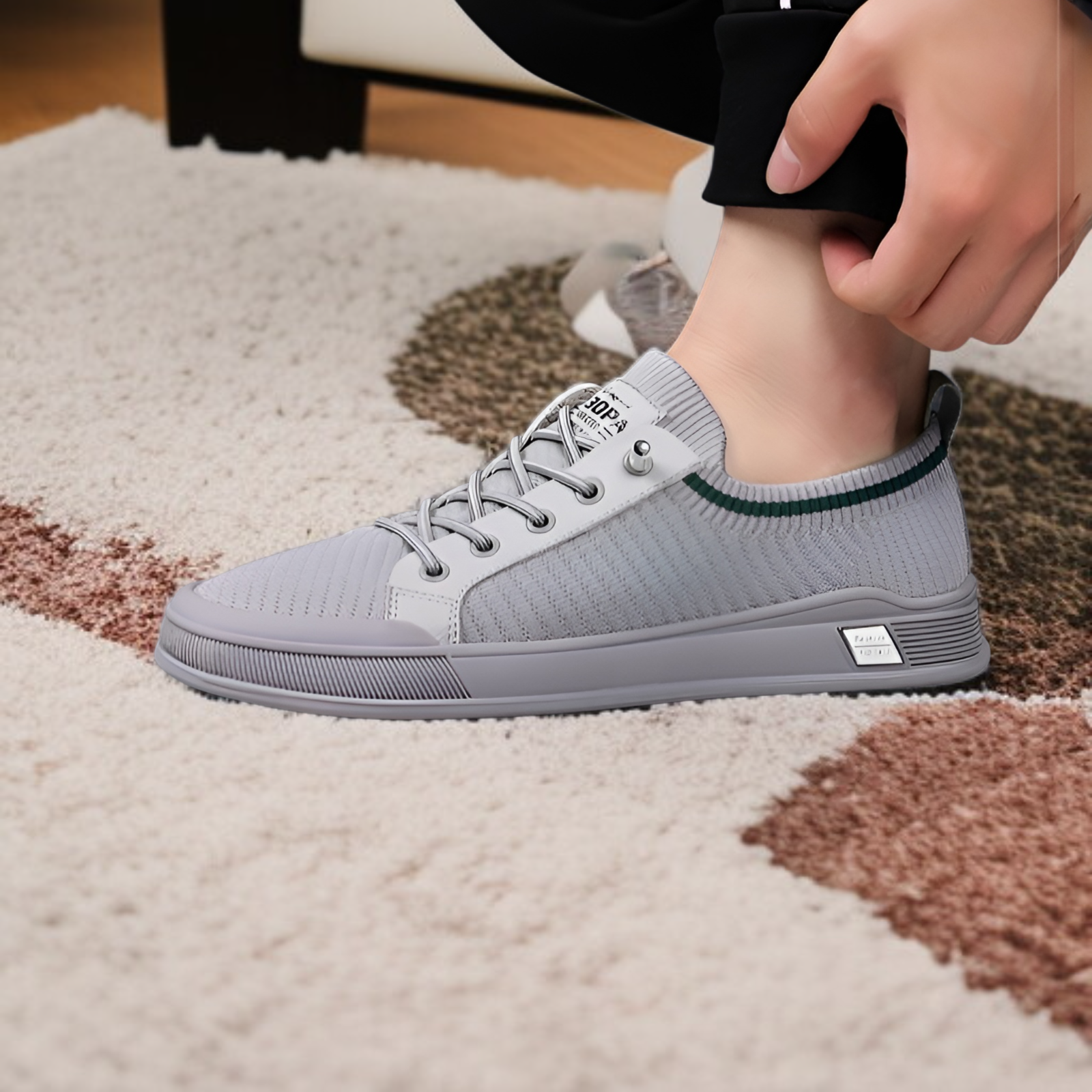 新しいメンズカジュアルシューズ、通気性メッシュスポーツシューズ、薄型スリッポン、万能学生シューズ、メンズシューズ