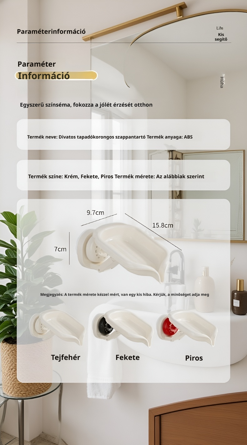 Tapadókorongos szappantartó csempén