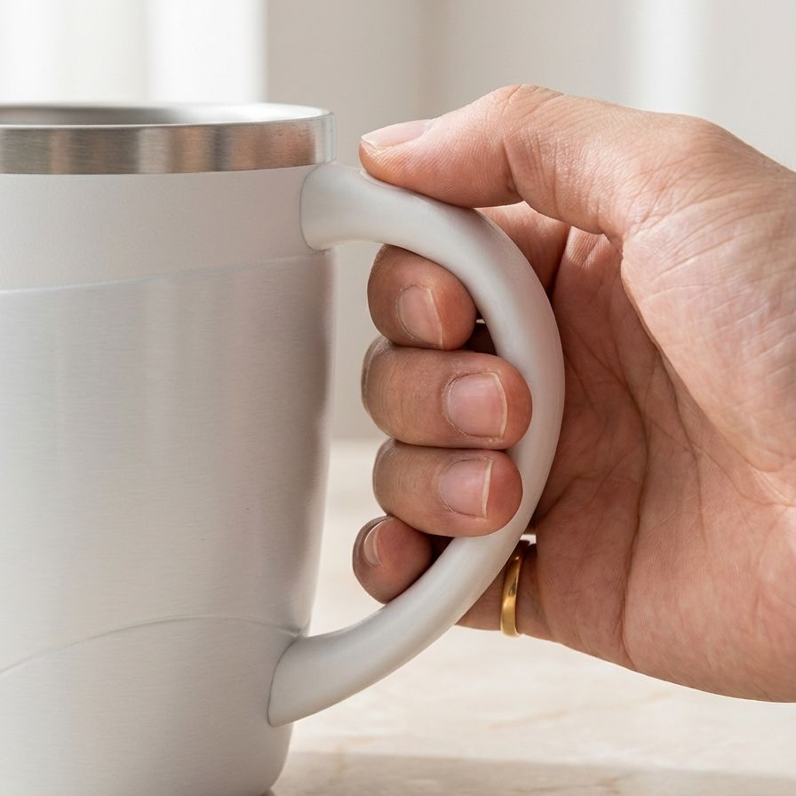 세련된 디자인의 뚜껑이 달린 커피잔 상세 이미지