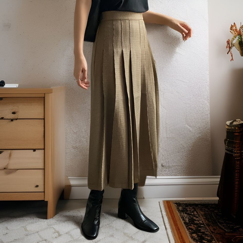 긴 니트 미디 스커트