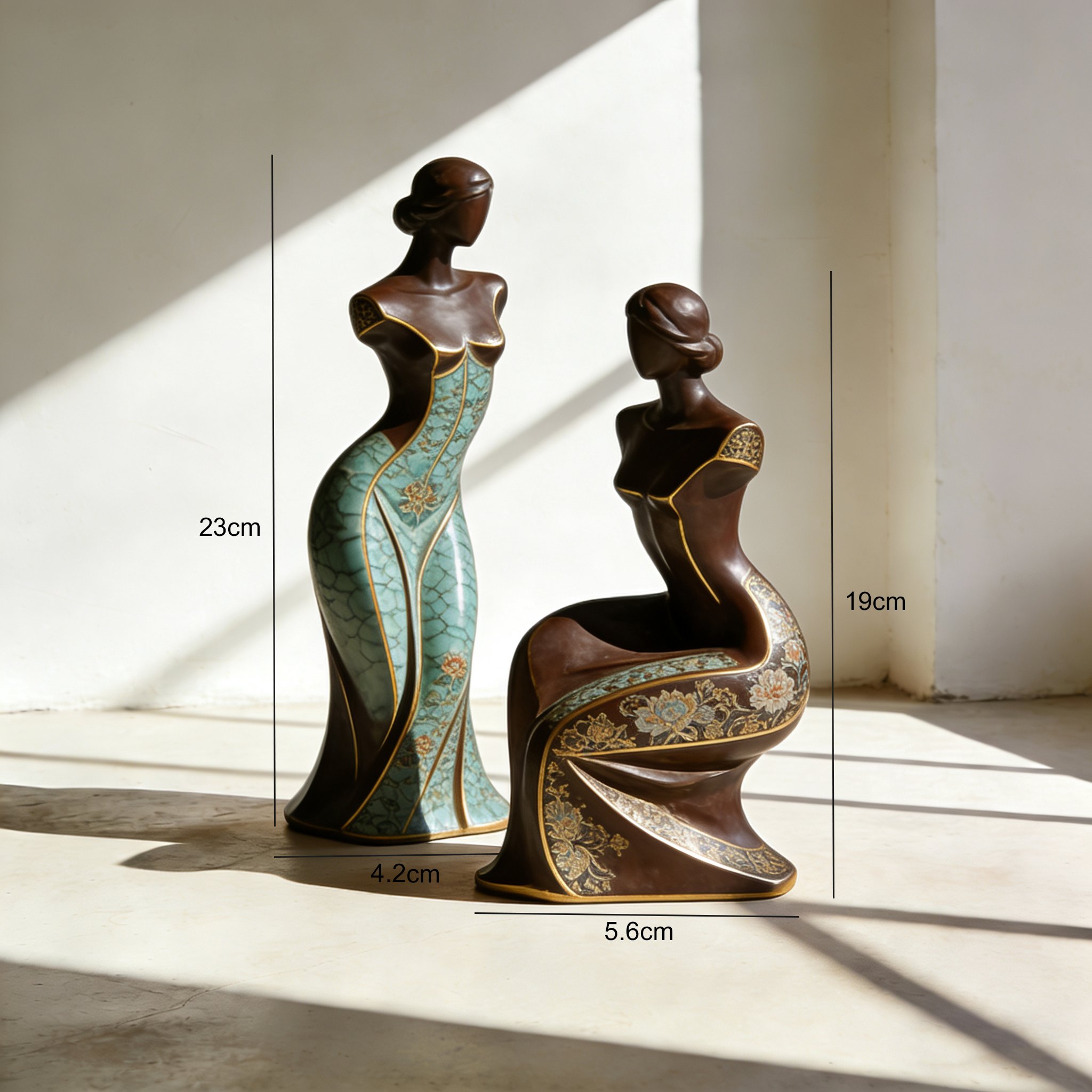 고급 나무 조각 장식 세트 전체 이미지