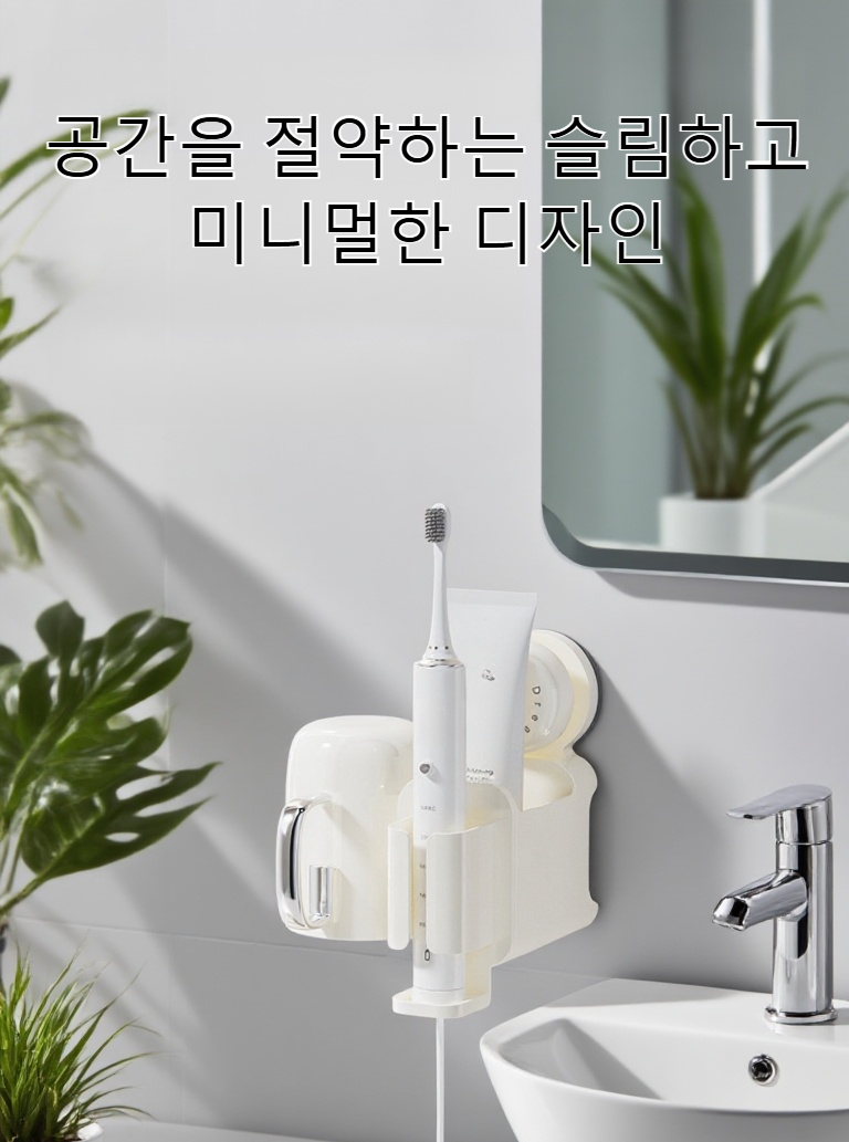 고급 흡착식 칫솔꽂이 욕실 설치 이미지