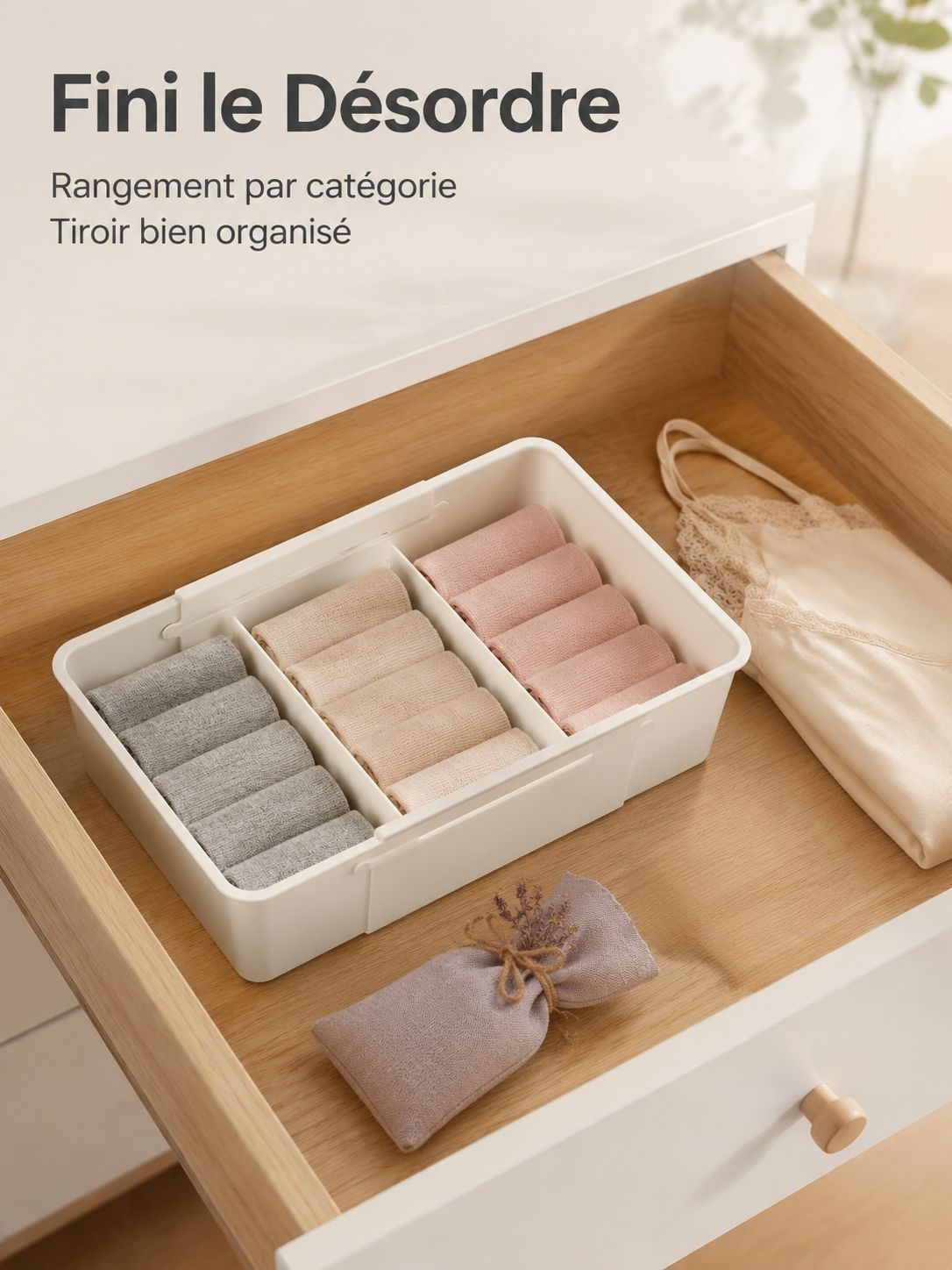 Conception robuste et ajustable de la boîte pour tiroir