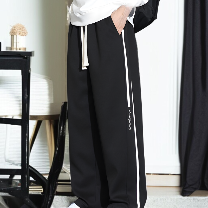 남자 추동 루즈핏 와이드 맨투맨 캐주얼 팬츠