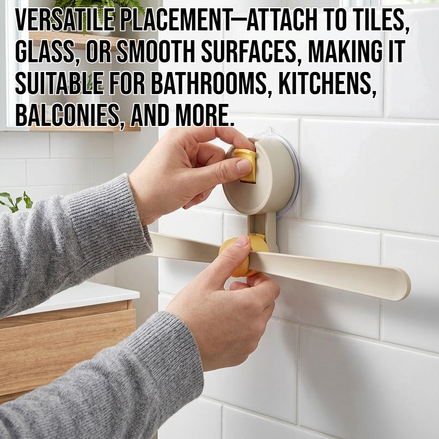 No-drill folding suction cup clothes hanger installed on wall