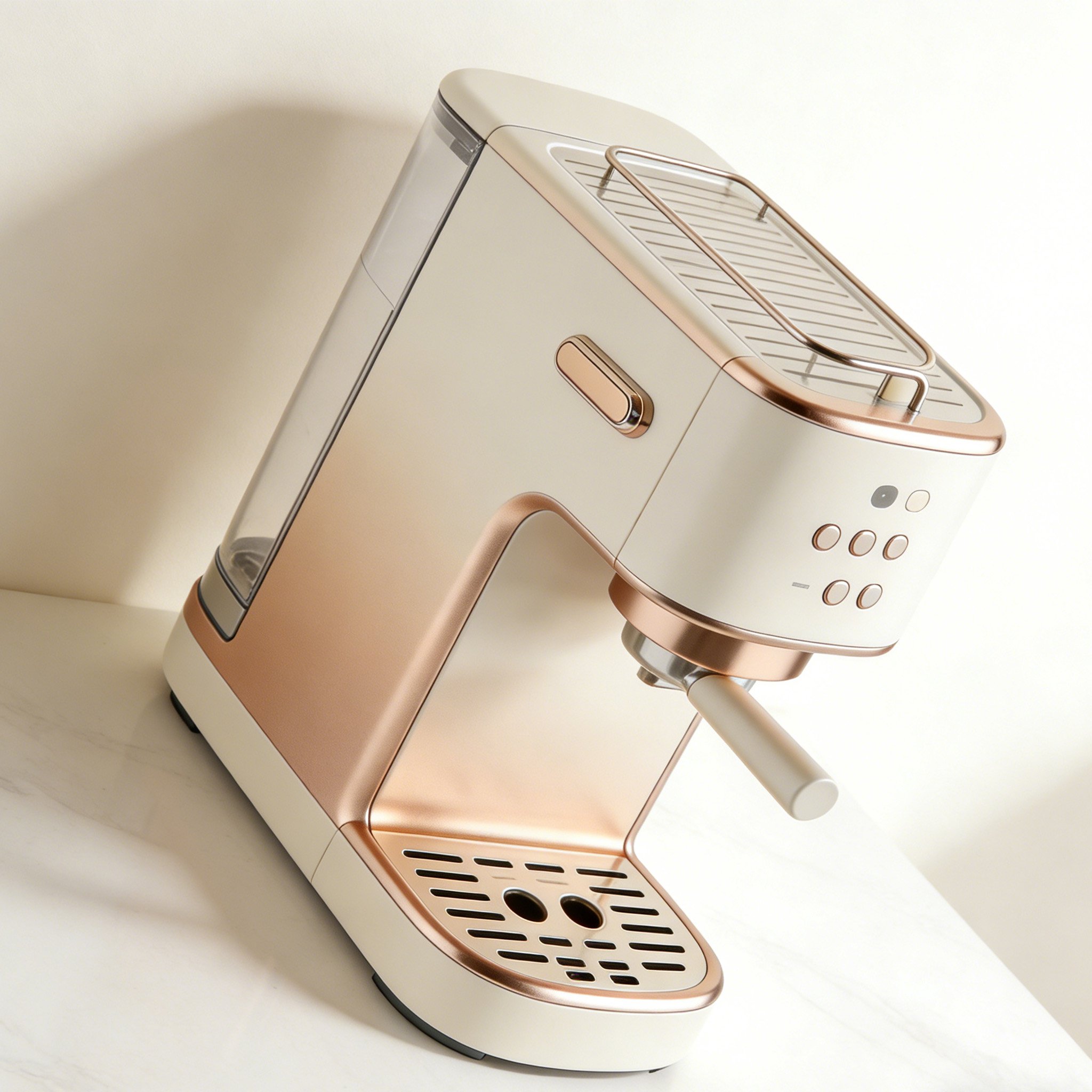コーヒー抽出中の全自動コーヒーメーカー