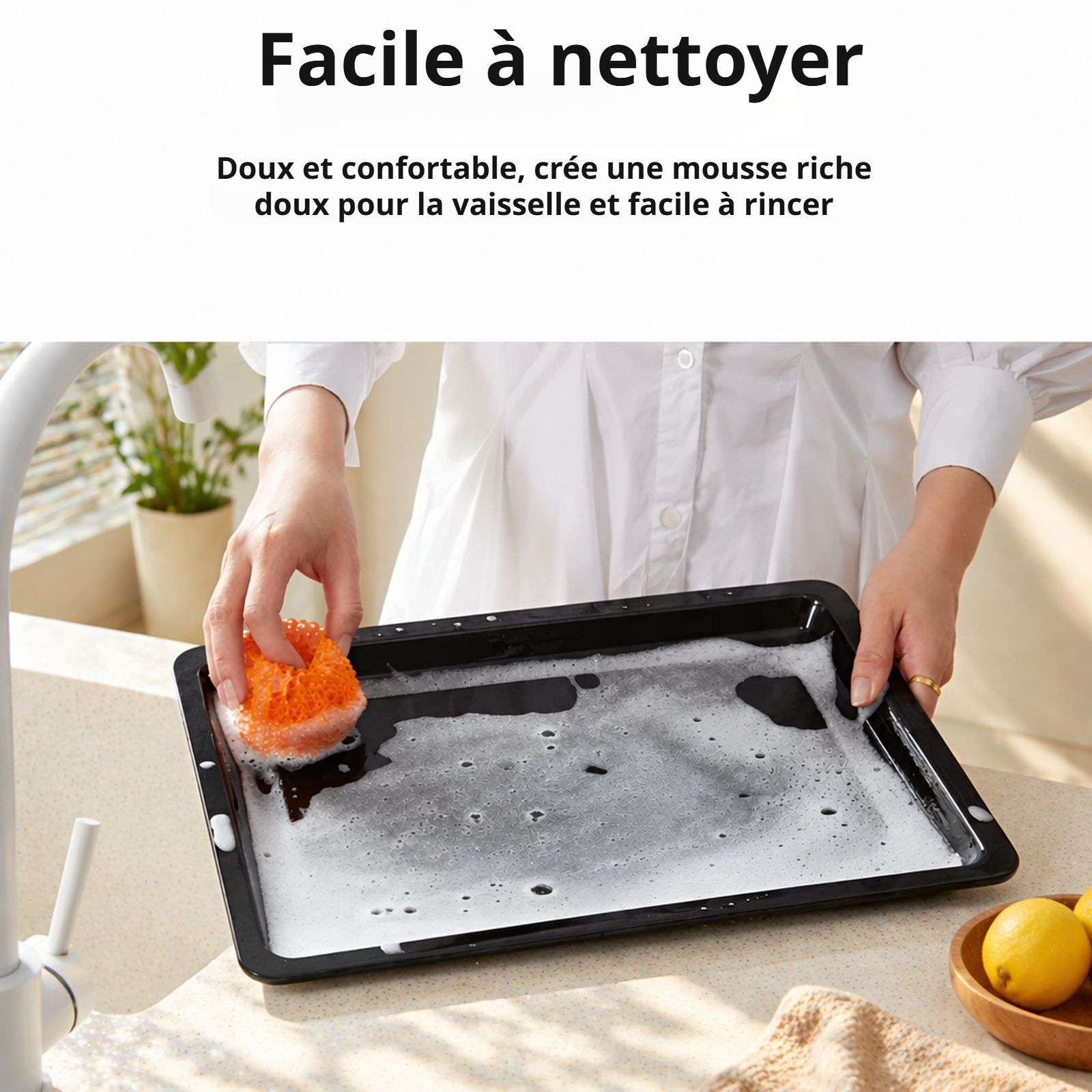 Brosse à vaisselle mignonne avec manche pour la maison