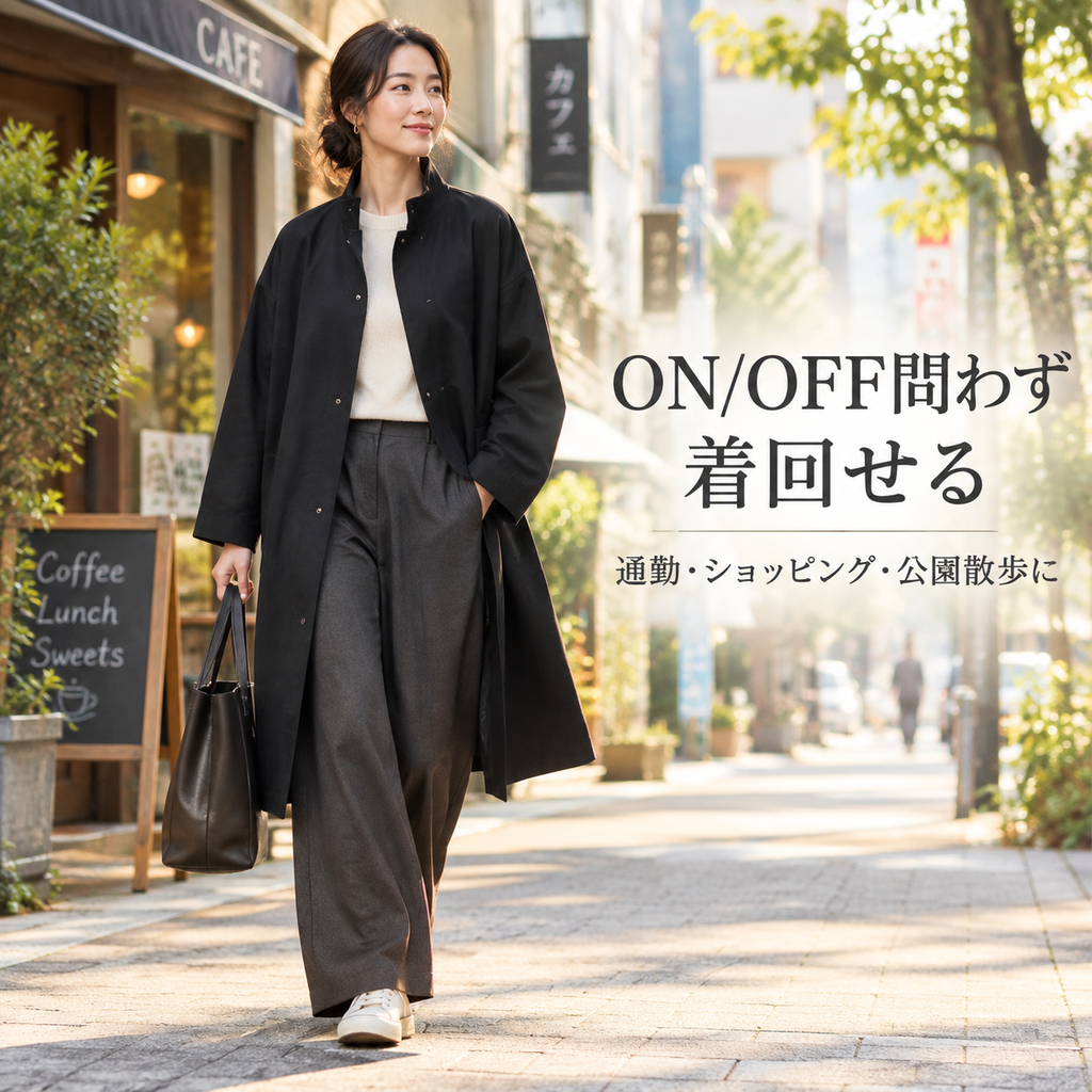 春秋新作 日本風ワークスタンドカラーコート レディース