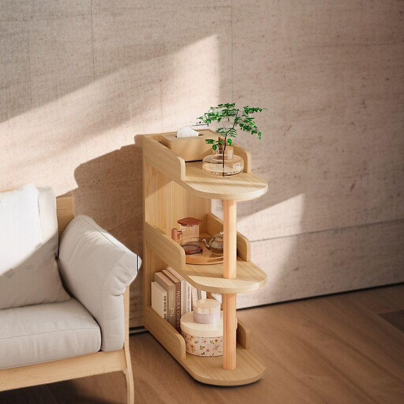 Living room sofa side shelf bedroom bedside table gap storage shelf storage cabinet small bookshelf 