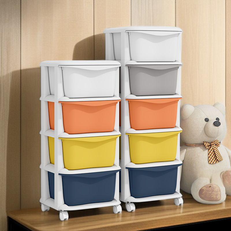 가정용 도톰한 다층 플라스틱 정리장 수납장  화이트테두리-36면..., 삼층