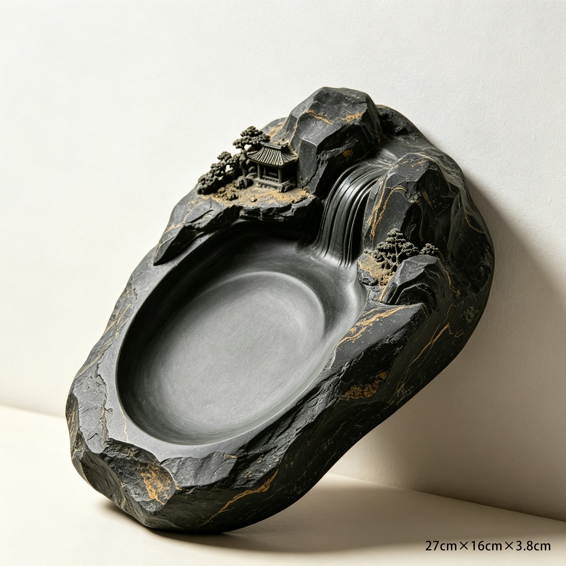 和風デザインの硯装飾品