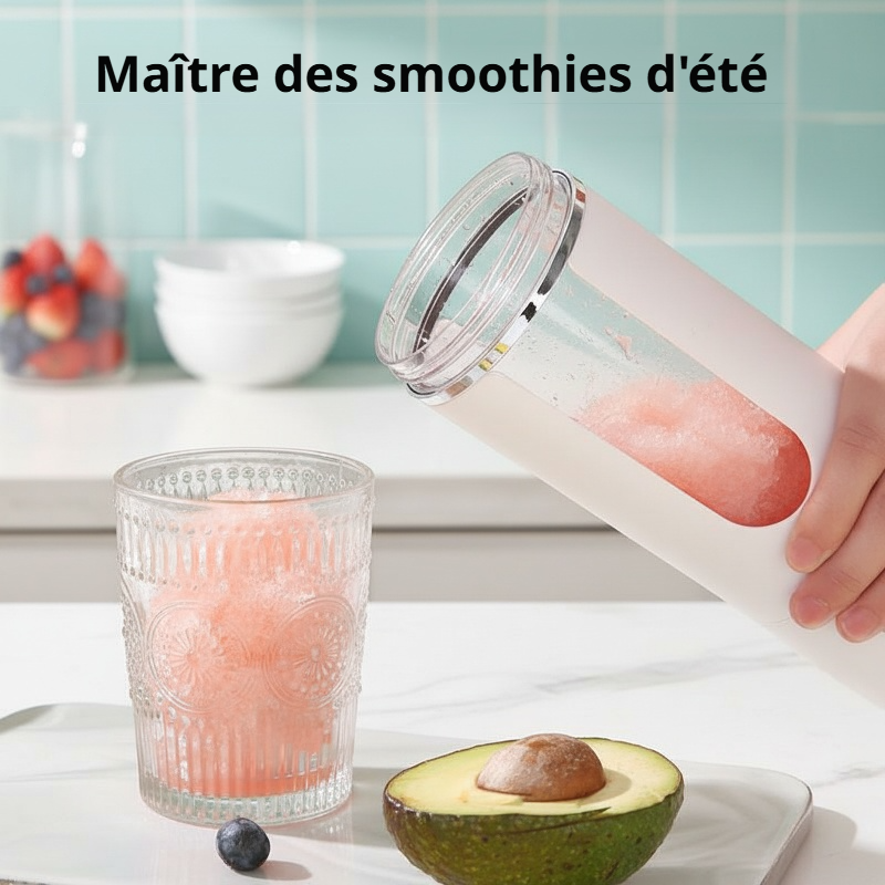Presse-agrumes rechargeable en fonctionnement